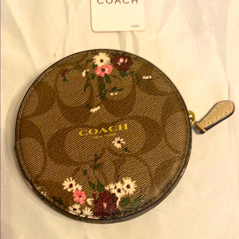 Coach New York Signature C Floral Coin Purse